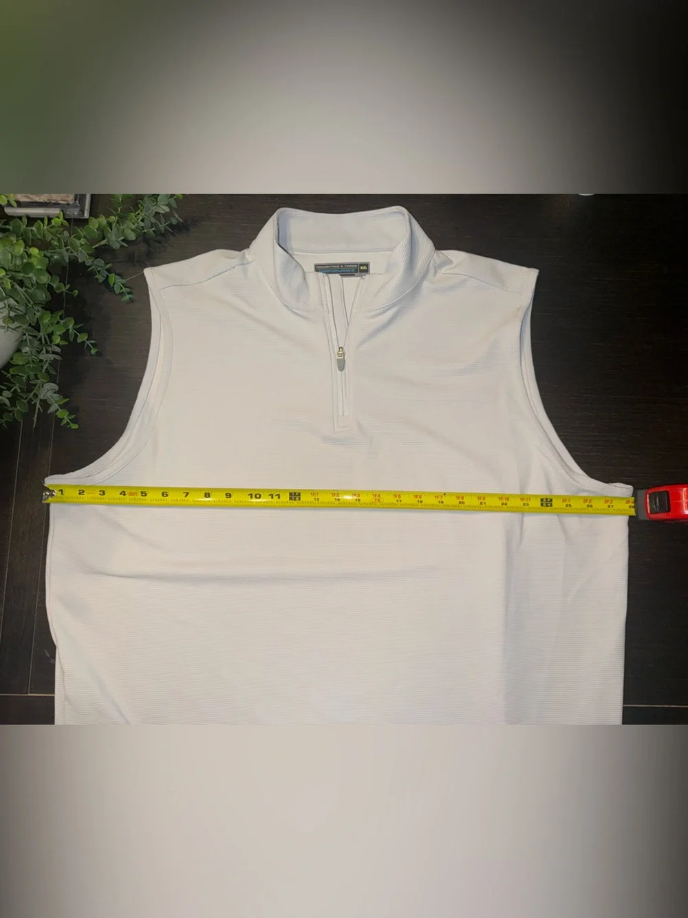 Roundtree & Yorke Light Gray Performance Half-Zip Top Golf Lightweight